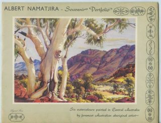 Folder Of 6 Art Watercolour Prints Of Central Australia By Albert Namatjira B40