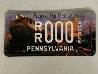 Preserve Our Heritage Pennsylvania Sample Railroad License Plate Rr000 Train