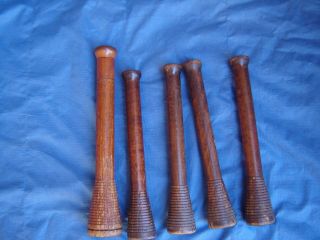 5 Antique Wood Yarn Spool Spindle Vintage Large Yarn Loom Wood Spindle