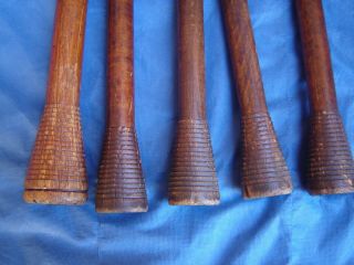 5 Antique Wood Yarn Spool Spindle Vintage Large Yarn Loom Wood Spindle 2