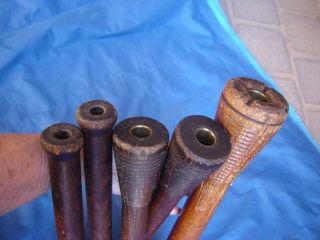 5 Antique Wood Yarn Spool Spindle Vintage Large Yarn Loom Wood Spindle 4