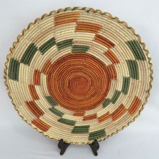Vintage Native American Indian Hand Woven Basket Plate Tray 2