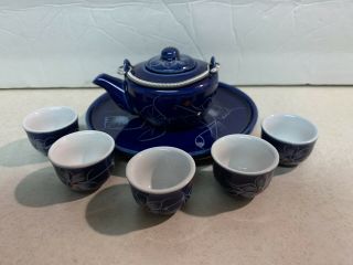 Cobalt Blue Miniature Tea Set - Handpainted