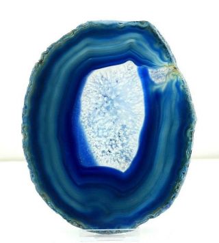 Large Blue Brazilian Agate Slice Geode Polished Slab Quartz B45