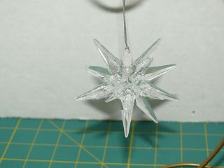 4 Vintage Clear Lucite Acrylic 3 - D Starburst Star Christmas Tree Ornament 3 "