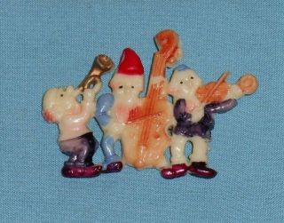 Vintage Christmas Musicians Pin Made In Occupied Japan