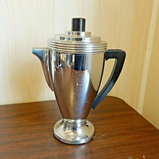 Vintage General Electric Hotpoint 12 " Chrome Art Deco Style Coffee Pot Percolator