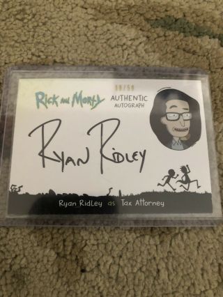 Rick And Morty Trading Cards Season 2 Autograph Ryan Ridley 08/50 Tax Attorney