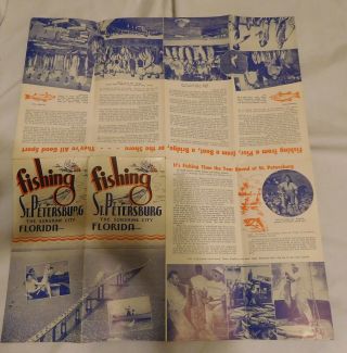 Vintage Fishing St Petersburg Florida The Sunshine State Brochure