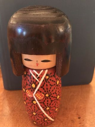 Vintage Japanese Wooden Kokeshi Doll 5 1/2”