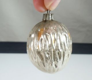 Antique Mercury Glass Walnut Christmas Ornament 54335