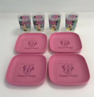 Tupperware Toy TUPPERTOY Mini Cup And Plates Minnie Mouse Design Disney Set 4
