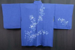 06v16513 Silk Japanese Kimono Haori Jacket Branch Flower