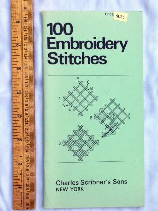 100 Embroidery Stitches Book Charles Scribner Sons Coats Sewing Vtg 1967 Anchor