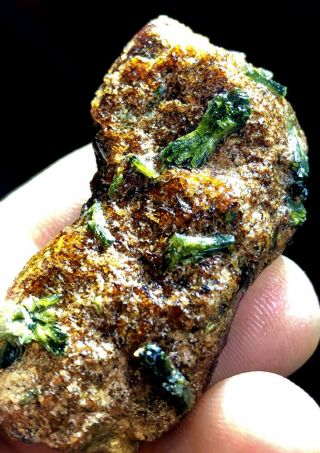 Rare Natural Green Tourmaline An Garnet Crystals Minerals Specimens