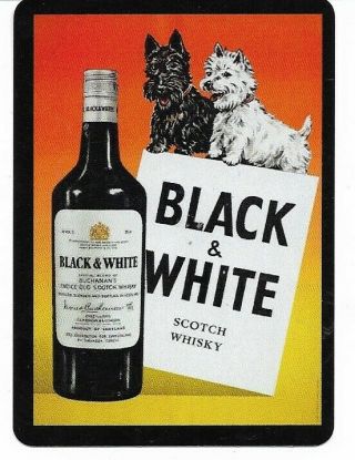 Ba - 19 Single Swap Card Alcohol Black And White Scottie Dogs Whiskey Ad