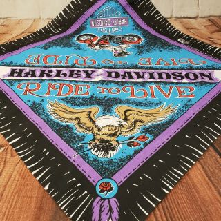 Vintage Harley - Davidson Ride To Live Live To Ride In Full Color Bandana