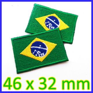 1 X Brazil Brazilian Flag Iron On Patch Brasil Brasilia Sao Paulo Rio Olympics