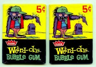 1965 Fleer Weird Ohs Card Wax Pack 3 (2packs)