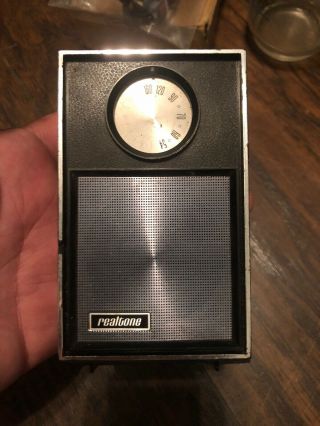 Vintage 1968 Realtone Mini Portable Transistor Am Radio Model 1248