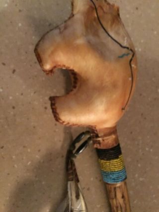 Native American Ceremonial Rattles Turtle And Bear Shaped Rawhide 4