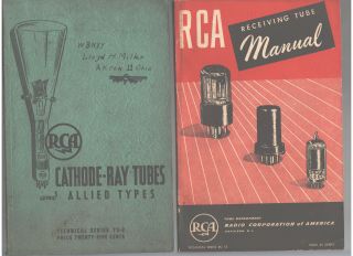 Rca Tube Manuals Cathode Ray 1935 & Receiving Tube 1947 Book Ham Amateur Radio