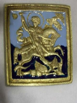 Russian Orthodox bronzes enamel Icon of St.  George the Victorious 2