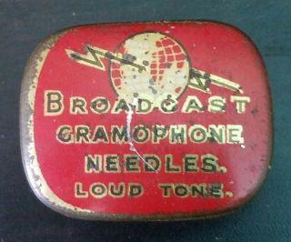 Gramophone Phonograph Needle Tin,  Small Size Broadcast,  Empty,  Nadeldose