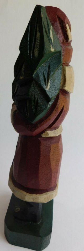 Hand Carved Painted Wood Santa Clause Christmas Figurine 10 
