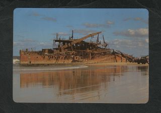 S809) Mv Postcard Showing The Wreck Of The Maheno Fraser Island,  Queensland