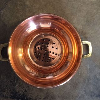 Solid Copper Body Kitchen Pasta Vegetable Strainer Collectable Decor