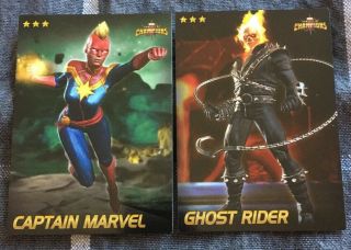 Marvel Arcade Rare Game Card Ghost Rider Captain Marvel Contest Of Champions