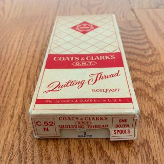 11 Vintage Coats Clarks White Cotton Quilting Thread Wood Spools Sewing 5