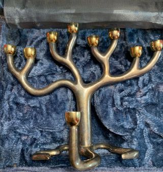 Sandra Kravitz Rosenthal Judaica Menorah Tree Of Life Brass Hanukkah