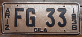 Very Cool Looking,  Rustic Restored 1936 Arizona License Plate,  Fg 33 Dmv Clear