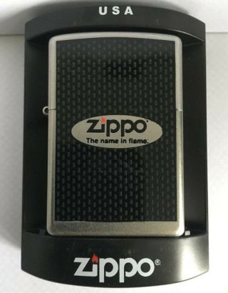 Zippo Lighter ‘the Name In Flame’ Satin Chrome 24035