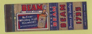 Matchbook Cover - Jim Beam Whiskey Liquor Wear