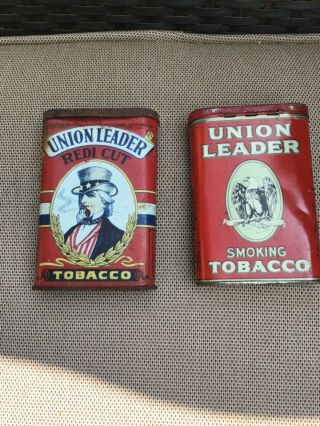 Union Leader 1917 Redi Cut Tobacco Tin.  And One Othet
