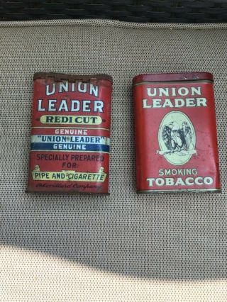 Union Leader 1917 Redi Cut Tobacco Tin.  and one othet 2
