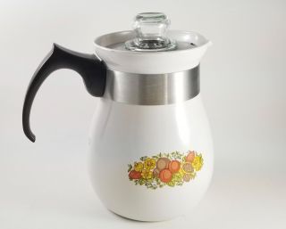 Corning Ware Spice Of Life Coffee Pot Percolator P - 166 6 - Cup w/Stainless Insides 2