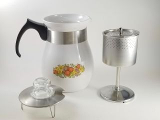 Corning Ware Spice Of Life Coffee Pot Percolator P - 166 6 - Cup w/Stainless Insides 5
