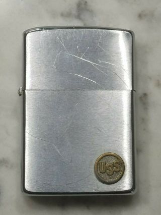 Vintage Zippo Us Steel Uss Pittsburgh Pa Cigarette Lighter