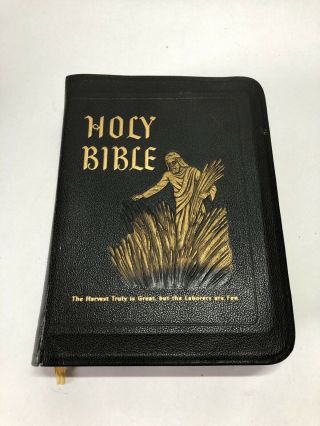 Holy Bible Spiritual Harvest Edition King James Version Leather Vintage 1955