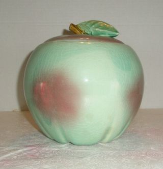 Vintage Mccoy Apple Cookie Jar,  Lt Turquoise With Blush