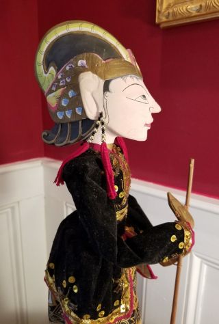 Vtg Indonesian Style Wayang Golek Wooden Puppet Doll Clothed 21 