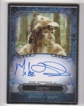 2016 Star Wars Masterwork Autograph Card Mike Edmonds Silver Frame 07/10