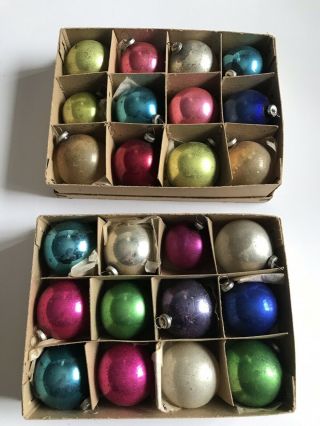 2 - Vtg Boxes Occupied Japan Feather Tree Ornaments (24)
