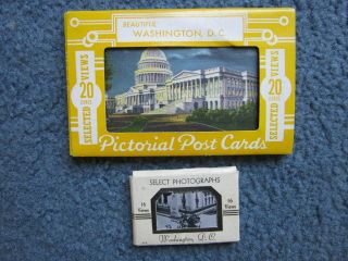 Washington Dc 15 Views Picture Photo Album Pack B & W,  20 Color Postcards Pack