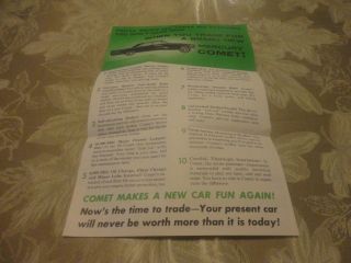 Rare 1963 Mercury Comet Brochure,  Your 1961 Chevrolet Don 