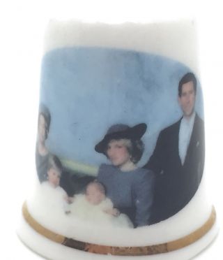 Vintage Royal Family Thimble Queen Charles Diana William Prince Harry